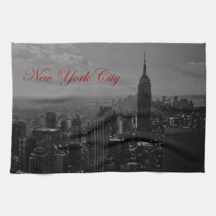 Black White New York City Tea Towel