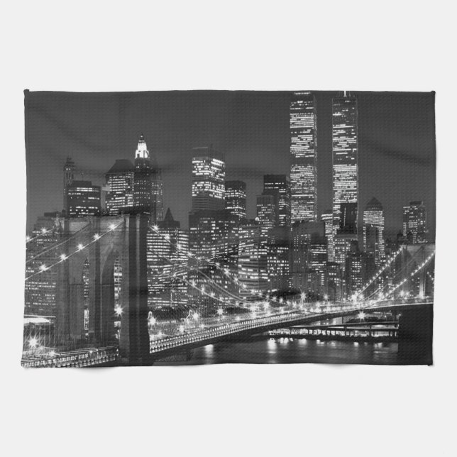 Black & White New York City Tea Towel (Horizontal)