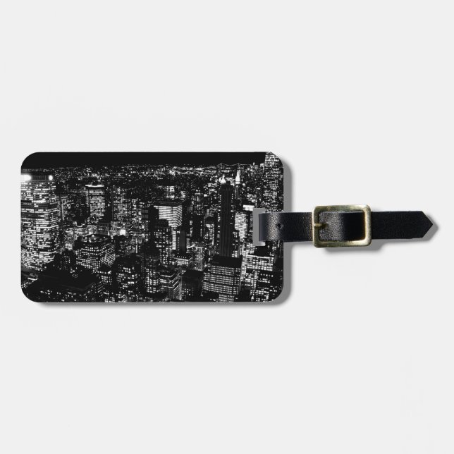 Black & White New York Luggage Tag (Front Horizontal)