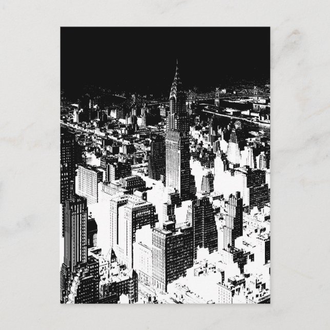 Black & White New York Postcard (Front)