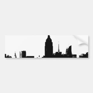 Black White New York Silhouette Bumper Sticker