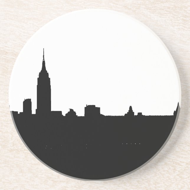 Black & White New York Silhouette Coaster (Front)