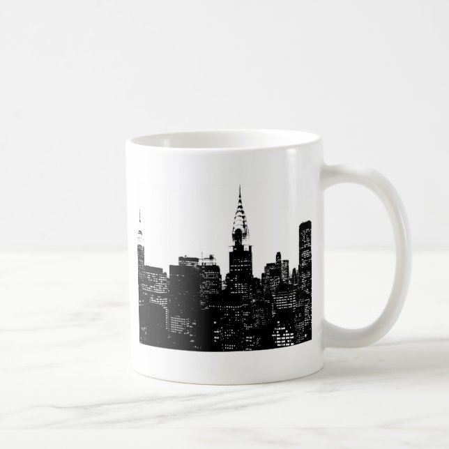 Black & White New York Silhouette Coffee Mug (Right)