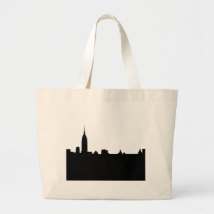 Black & White New York Silhouette Large Tote Bag