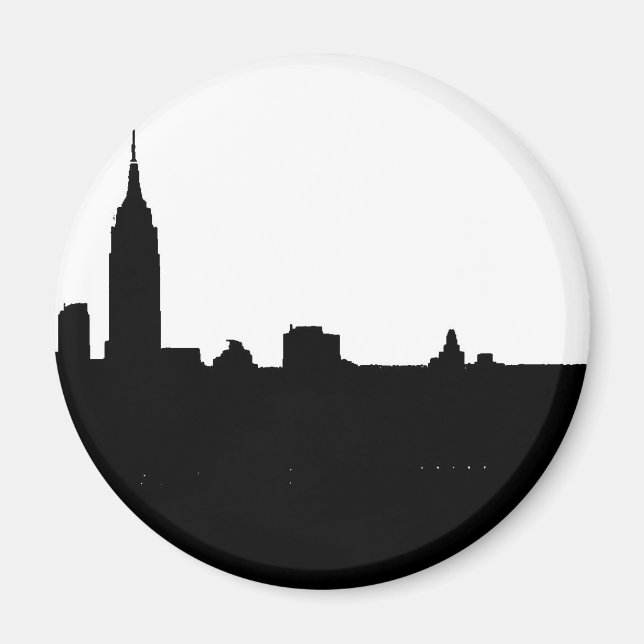 Black & White New York Silhouette Magnet (Front)