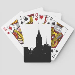 Black White New York Silhouette Playing Cards