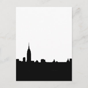 Black & White New York Silhouette Postcard