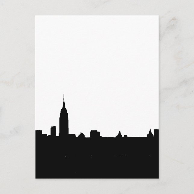 Black & White New York Silhouette Postcard (Front)