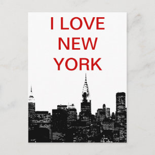 Black & White New York Silhouette Postcard