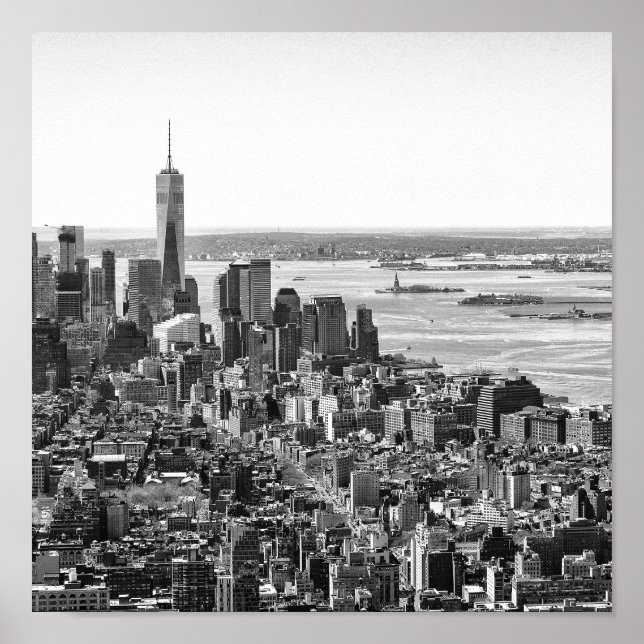 Black White New York Skyline Travel Photograpy Poster (Front)