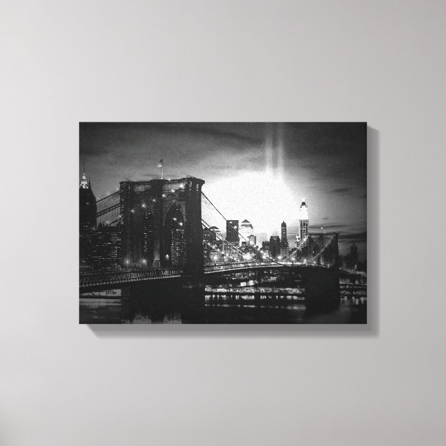 Black & White New York Skyline Wrapped Canvas (Front)