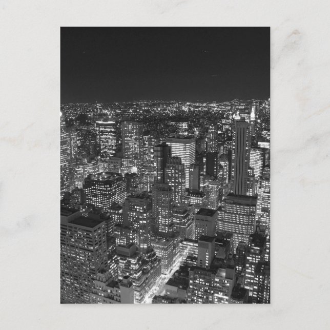 Black & White New York Skyscrapers Postcard (Front)