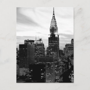 Black & White New York Vertical Postcard