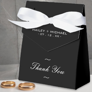 Black & White Newlywed Thank You Wedding Favour Box