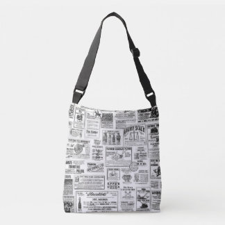 Black & White Newspaper Printed Tote Bag