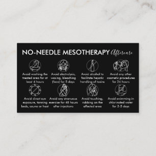 Black White No Needle Mesotherapy Aftercare Business Card