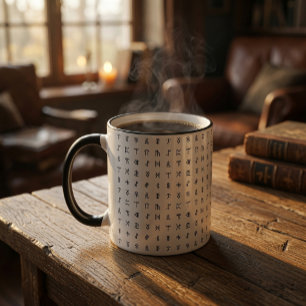 Black & White Nordic Rune Ceramic Mug