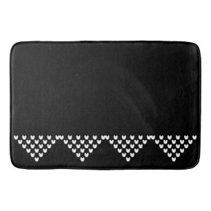 Black White Norwegian border  Bath Mat