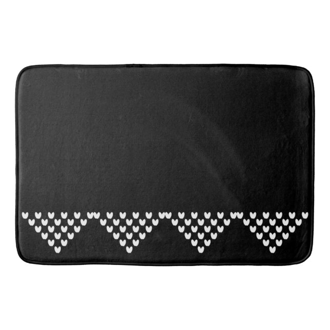 Black White Norwegian border  Bath Mat (Front)