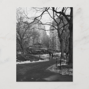 Black White NY Central Park Postcard