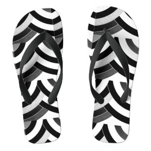 black white ombre zigzag chevron pattern flip flops