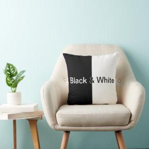 Black & White on Black and White Throw Pillow