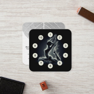 Black White One-legged King Pigeon Yoga Class Pass Loyalty Card