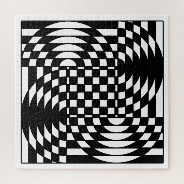 Black & White Op-Art Jigsaw Puzzle (Vertical)