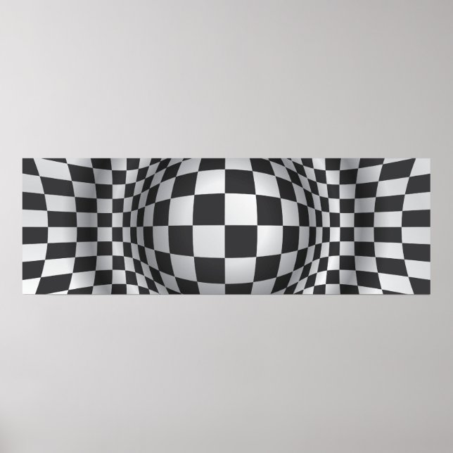 Black white op art optical illusion print/poster poster (Front)