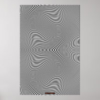 Black & White Op Art Optical Illusion Wall Poster
