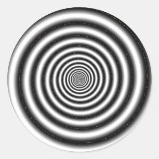 Black & White Optical Illusion Classic Round Sticker