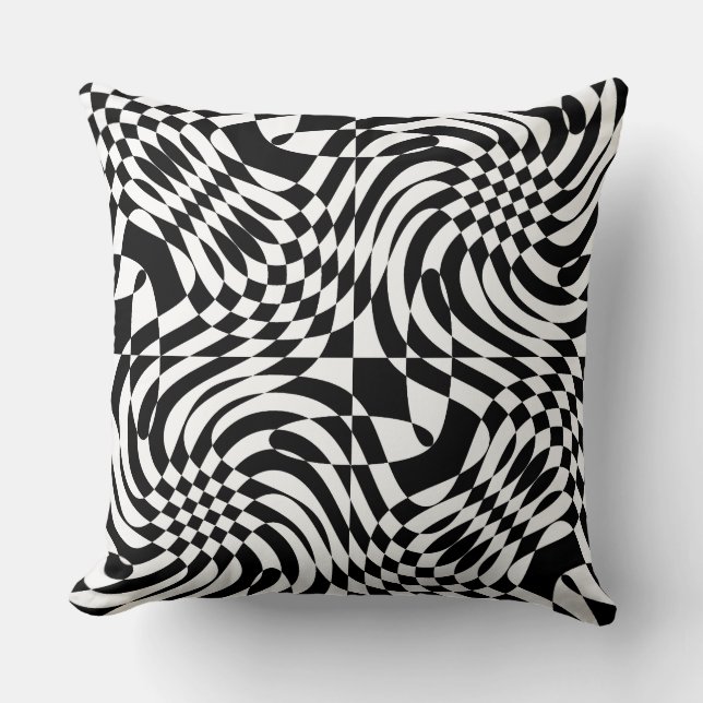 Black & White Optical Illusion Cushion (Front)
