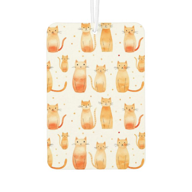 Black White Orange Cats Car Air Freshener (Back)