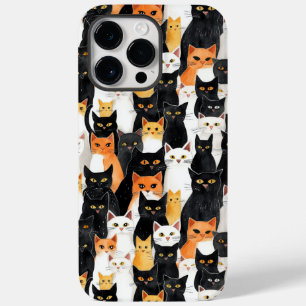 Black White Orange Cats Case-Mate iPhone 14 Pro Max Case