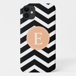 Black White Orange Chevron Custom iPhone 11 Case