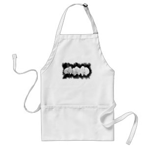 Black White Orchid painting tropical floral   Standard Apron