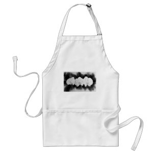 Black White Orchid painting tropical floral   Standard Apron