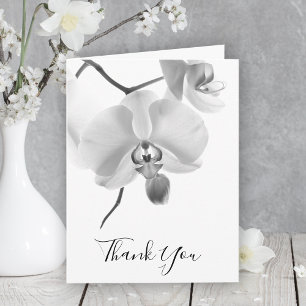 Black White Orchids on Stem Sympathy Thank You