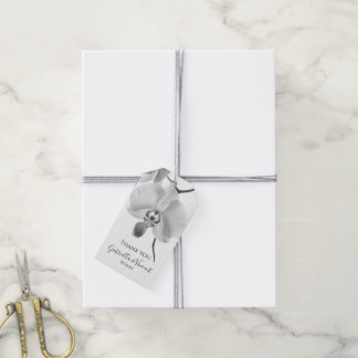 Black White Orchids Wedding Thank You Favour Tags