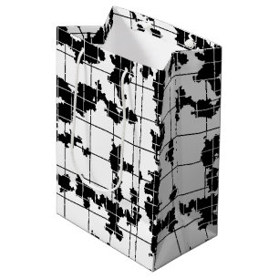 Black White Organic Abstract Art Design Medium Gift Bag