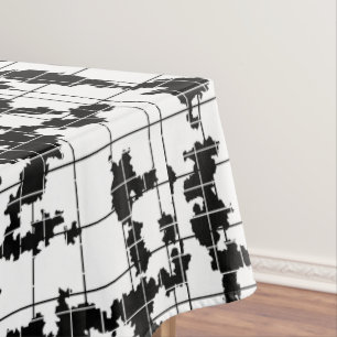 Black White Organic Abstract Art Design  Tablecloth