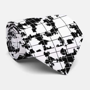 Black White Organic Abstract Art Design Tie