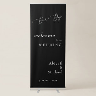 Black & White Our Day II Wedding Retractable Banner
