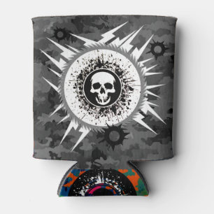 Black & White Outdoor Camouflage Fisherman Hunter  Can Cooler