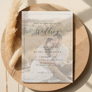 Black & White Overlay Photo Wedding Invitation