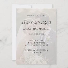 Black & White Overlay Photo Wedding Invitation