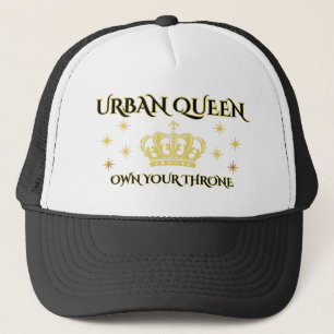 BLACK& WHITE OWN YOUR THROWN, NYLON MESH WOMEN TRUCKER HAT