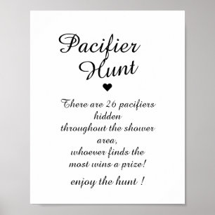 Black & White Pacifier Hunt Poster