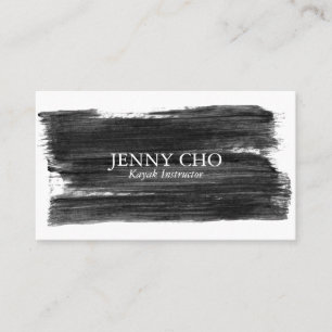 Black white paint stripe business card