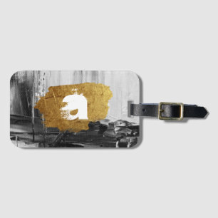 Black White paint with personalized Monogram Lugga Luggage Tag
